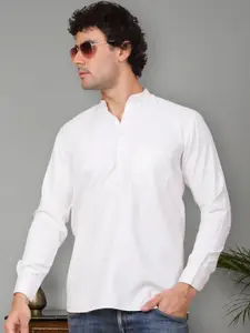 Jompers Mandarin Collar Long Sleeves Cotton Short Kurta