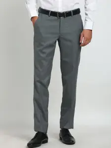 Turtle Men Textured Tailored Slim Fit Trousers