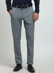 Turtle Men Textured Tailored Slim Fit Formal Trousers