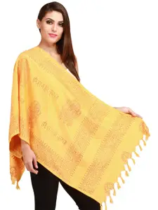 Exotic India Pale Marigold Lord Ganesha Printed Sanatana Dharma Prayer Scarf