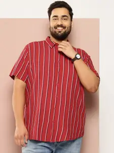 Sztori Men Plus Size Striped Casual Shirt
