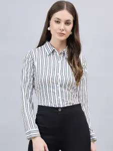 Style Quotient Women Smart Fit Striped Spread Collar Formal Shirt