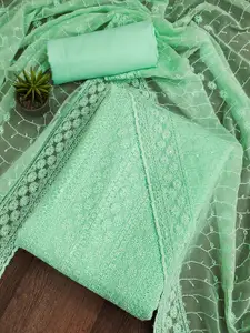 Peachmode Floral Embroidered Sequinned Silk Georgette Unstitched Dress Material