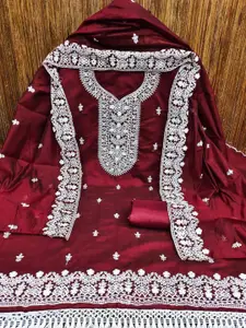 Peachmode Embroidered Unstitched Dress Material