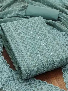 Peachmode Embroidered Silk Georgette Unstitched Dress Material