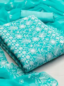 Peachmode Embroidered Silk Georgette Unstitched Dress Material