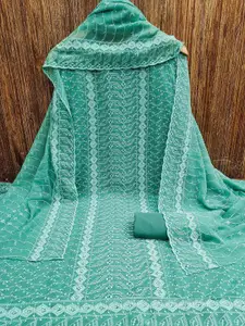 Peachmode Embroidered Silk Georgette Unstitched Dress Material