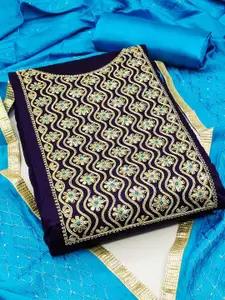 Peachmode Floral Embroidered Sequinned Unstitched Dress Material