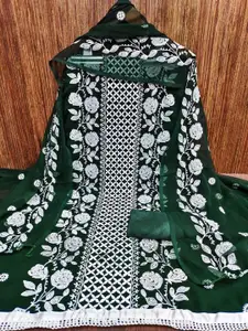 Peachmode Embroidered Silk Georgette Unstitched Dress Material