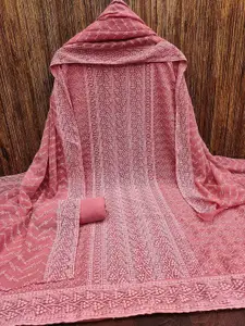 Peachmode Floral Embroidered Silk Georgette Unstitched Dress Material