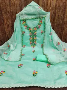 Peachmode Floral Embroidered Unstitched Dress Material