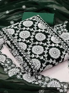 Peachmode Embroidered Silk Georgette Unstitched Dress Material