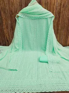 Peachmode Embroidered Silk Georgette Unstitched Dress Material