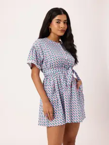 DressBerry Printed Mini Delight Gathered Dress
