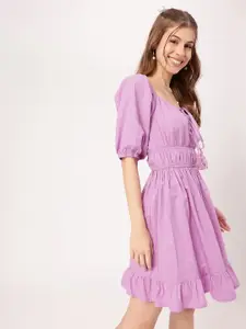 DressBerry Cinched Tie-Detail A-Line Mini Dress