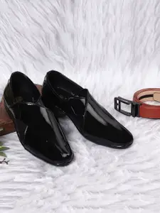 HikBi Men Patent Leather Slip-On Shoes Formal Shoes