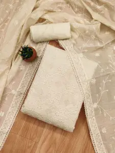 KALINI Floral Embroidered Sequinned Unstitched Dress Material