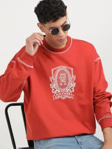 Tommy Hilfiger Men Embroidered Typography Printed Sweatshirt