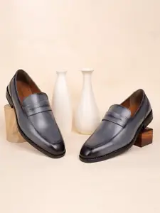 Louis Stitch Men Ash Grey Formal Slip-On Moccasin Shoes