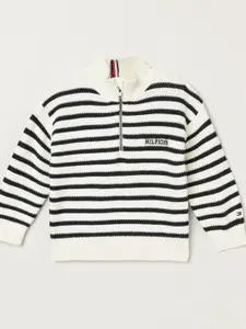 Tommy Hilfiger Boys Mock Collar Striped Sweater