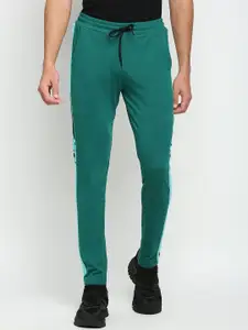 FiTZ Men Colourblocked Slim-Fit Mid-Rise Track Pant