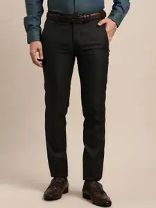 Turtle Men Textured Tailored Skinny Fit Trousers