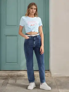 U.S. Polo Assn. Women High-Rise Stretchable Straight Fit Jeans