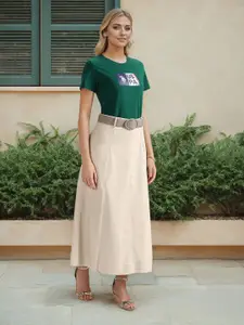 U.S. Polo Assn. Women Women Typography Printed Pure Cotton T-shirt