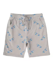 Alan Jones Boys Conversational Printed Mid-Rise Knee Length Regular Shorts