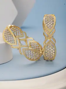 Saraf RS Jewellery Set Of 2 Gold-Plated  AD-Studded Bangle