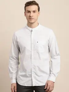 Turtle Men Solid Mandarin Collar Casual Shirt