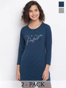 Duchess Pack Of 2 Printed Drop-Shoulder Lounge T-shirt