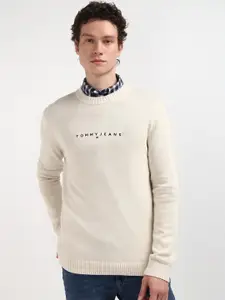 Tommy Hilfiger Men Solid Round Neck Pullover Sweater