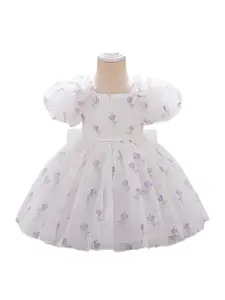 StyleCast x Revolte Floral Printed Square Neck Puff Sleeve Balloon Dress