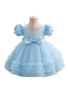 StyleCast x Revolte Girls Sequin Fit & Flare Puff Sleeve Dress