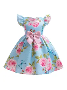 StyleCast x Revolte Floral Print Flutter Sleeve Fit & Flare Dress