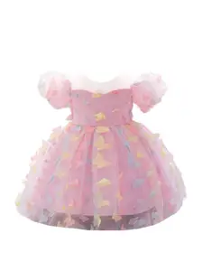 StyleCast x Revolte Flutter Sleeve Applique Balloon  Dress