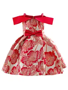 StyleCast x Revolte Floral Print Cold-Shoulder Fit & Flare Dress