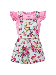 StyleCast x Revolte Girls Printed Dungaree With T-shirt