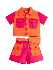 StyleCast x Revolte Girls Colourblocked Shirt with Shorts