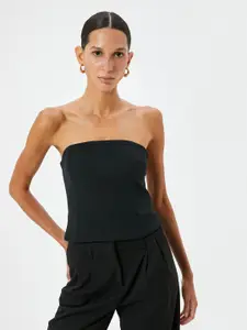 Koton Solid Strapless Tube Crop Top