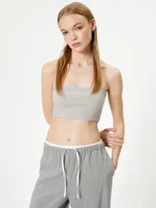 Koton Solid Strapless Crop Tube Top