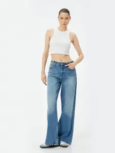 Koton Solid Round Neck Crop Top