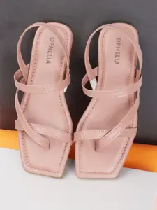 OPHELIA Women Printed Open Toe Flats