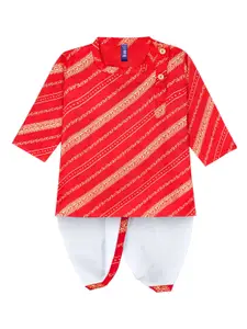 BAESD Boys Ethnic Motifs Printed Regular Kurta with Dhoti Pants