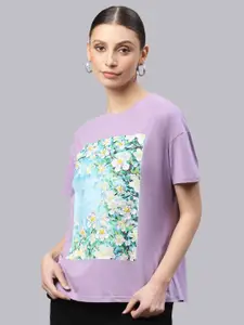 Global Republic Floral Print Extended Sleeves Cotton Top