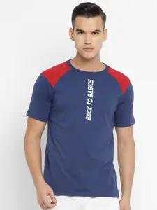 HRX by Hrithik Roshan Men Typography Henley Neck Applique T-shirt