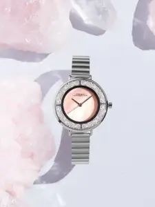 French Connection Women Embellished Dial & Stainless Steel Bracelet Style Straps Analogue Watch FCN087SM