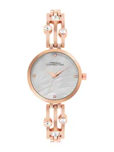 French Connection Women Patterned Dial & Stainless Steel Bracelet Style Straps Analogue Watch FCN073SRGM