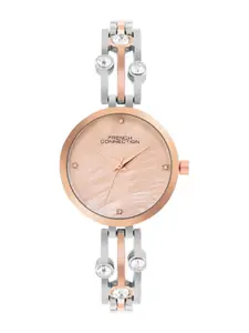 French Connection Women Dial & Stainless Steel Bracelet Style Straps Analogue Watch FCN073RTM